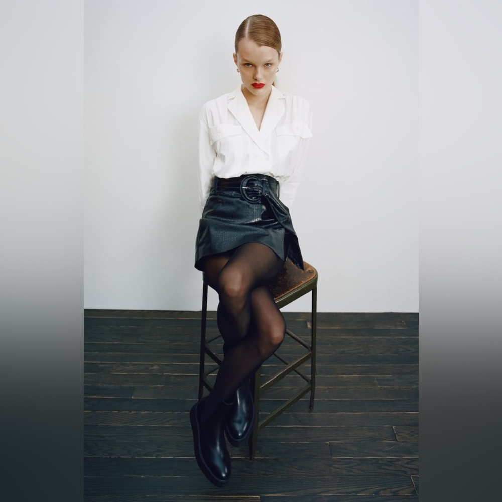 Zara FAUX LEATHER SKORT